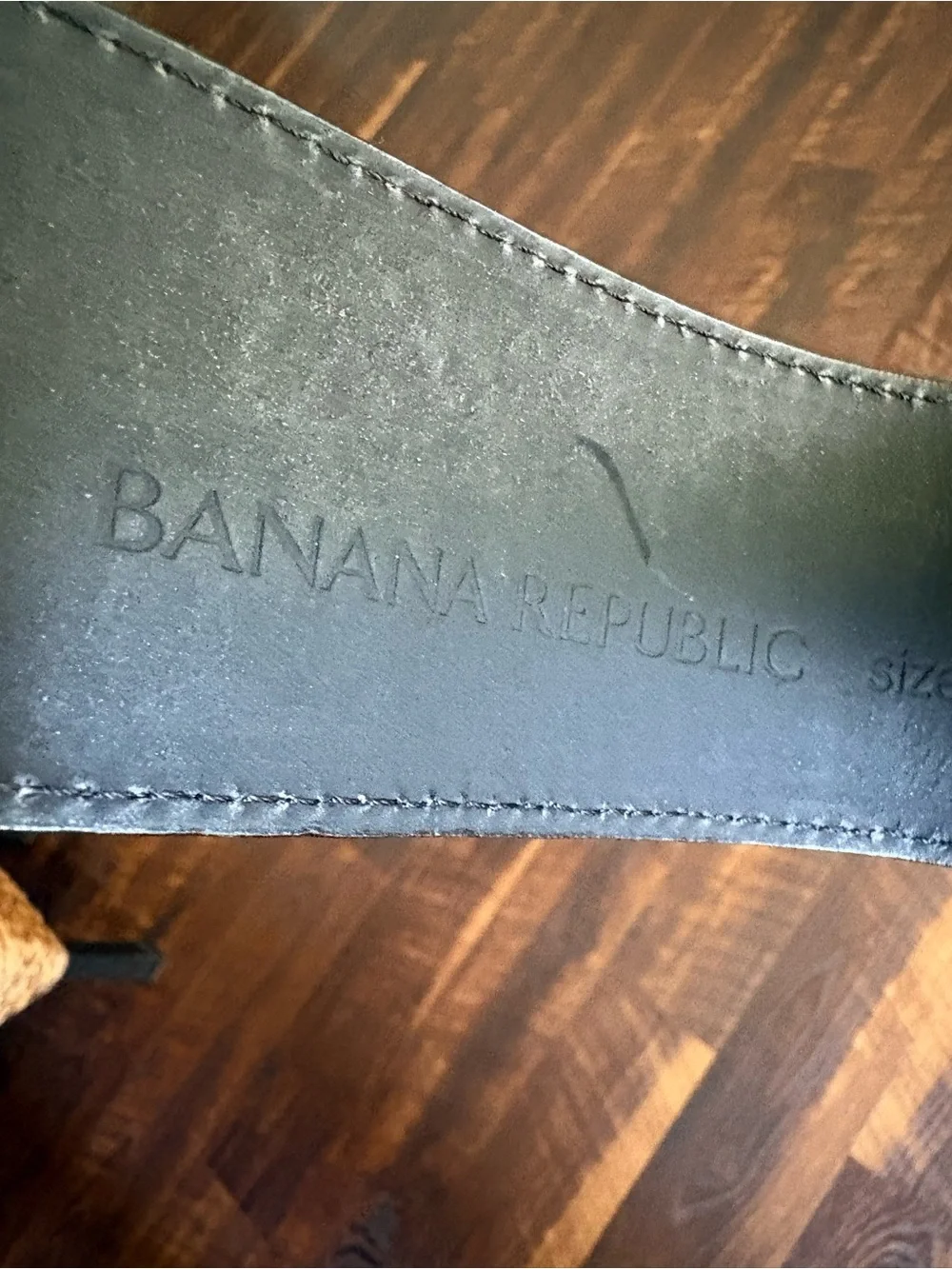 BANANA REPUBLIC Made in Italy Black Croc Embossed Leather Wide Corset Waist Belt